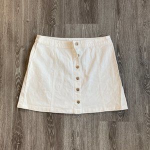 H&M White Denim Skirt with Buttons